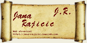 Jana Rajičić vizit kartica